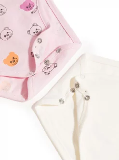 ( Nouvelle Collection ) Moschino Kids 83421 ROSA Lot De Bodies En Coton Biologique à Imprimé Teddy Bear Enfant -Moschino Kids Soldes Boutique 17373846 39714539 600