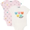 ( Nouvelle Collection ) Moschino Kids 83421 ROSA Lot De Bodies En Coton Biologique à Imprimé Teddy Bear Enfant -Moschino Kids Soldes Boutique 17373846 39716440 600
