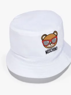 ( Nouvelle Collection ) Moschino Kids 10101 OPTICAL WHITE Bob à Motif Toy Bear Enfant -Moschino Kids Soldes Boutique 17373858 39717236 600