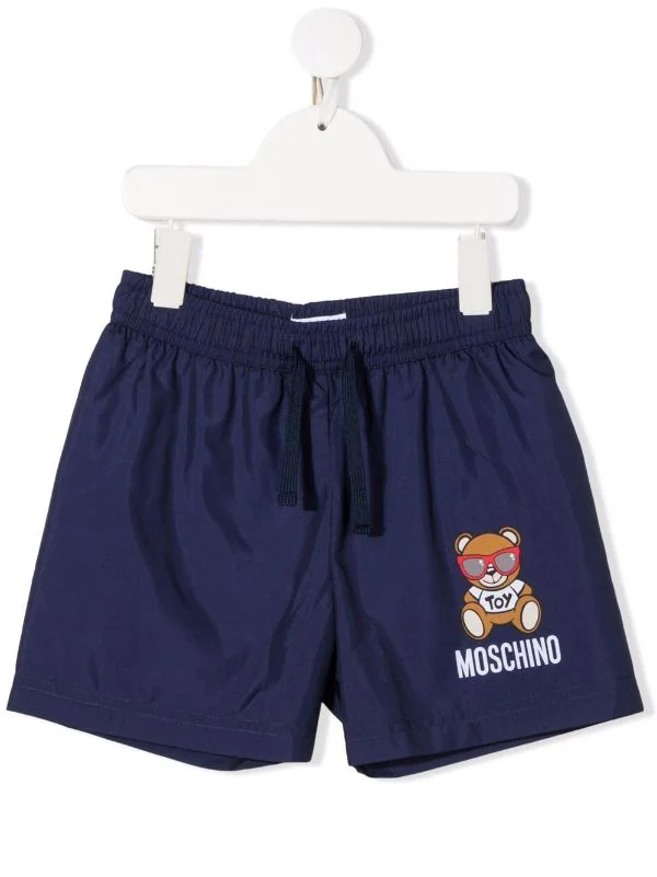 ( Nouvelle Collection ) Moschino Kids Short De Bain à Motif Graphique 40016 NAVY BLUE 3 ( Nouvelle Collection ) Moschino Kids Short De Bain à Motif Graphique 40016 NAVY BLUE