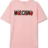 ( Nouvelle Collection ) Moschino Kids T-shirt à Logo Brodé 50209 SUGAR ROSE -Moschino Kids Soldes Boutique 17376091 39579503 600