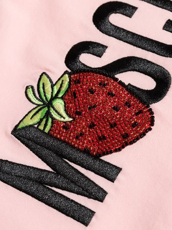 ( Nouvelle Collection ) Moschino Kids T-shirt à Logo Brodé 50209 SUGAR ROSE 5 ( Nouvelle Collection ) Moschino Kids T-shirt à Logo Brodé 50209 SUGAR ROSE – Image 3