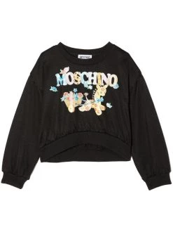 ( Nouvelle Collection ) Moschino Kids 60100 NERO/BLACK Sweat à Imprimé Graphique Enfant
