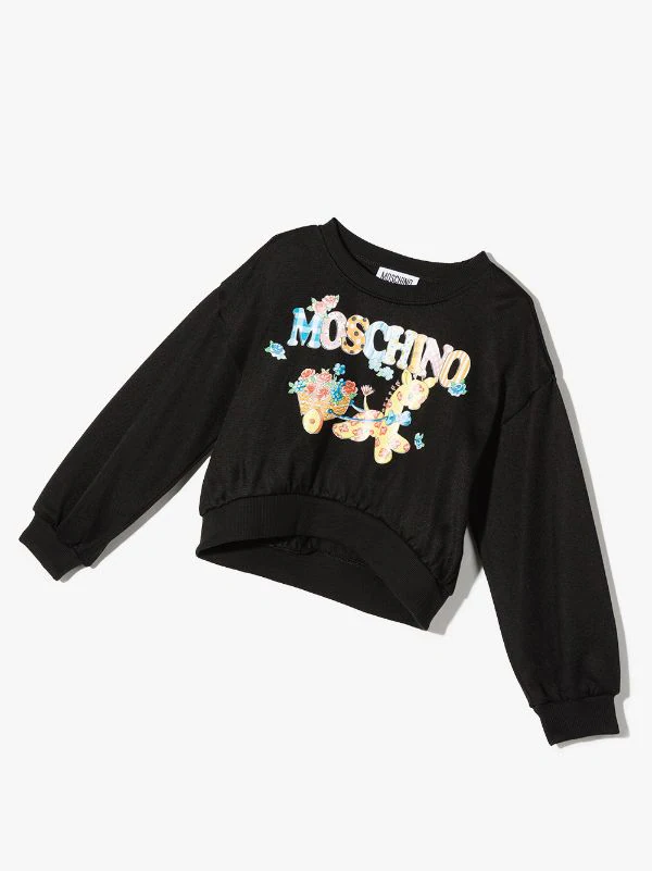 ( Nouvelle Collection ) Moschino Kids 60100 NERO/BLACK Sweat à Imprimé Graphique Enfant 4 ( Nouvelle Collection ) Moschino Kids 60100 NERO/BLACK Sweat à Imprimé Graphique Enfant – Image 2