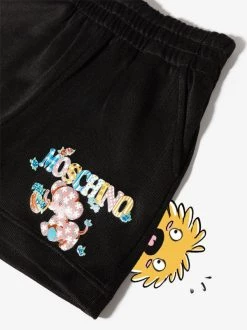 ( Nouvelle Collection ) Moschino Kids Short De Sport à Logo Imprimé 60100 NERO/BLACK -Moschino Kids Soldes Boutique 17424751 39641537 600