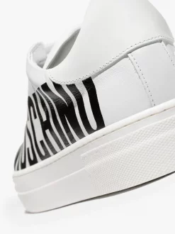 ( Nouvelle Collection ) Moschino Kids Baskets En Cuir à Logo Imprimé 1 -Moschino Kids Soldes Boutique 17440803 39584274 600