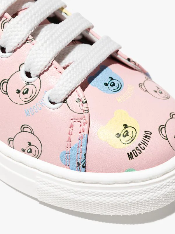 ( Nouvelle Collection ) Moschino Kids 1 Baskets En Cuir à Imprimé Teddy Bear Enfant 5 ( Nouvelle Collection ) Moschino Kids 1 Baskets En Cuir à Imprimé Teddy Bear Enfant – Image 3