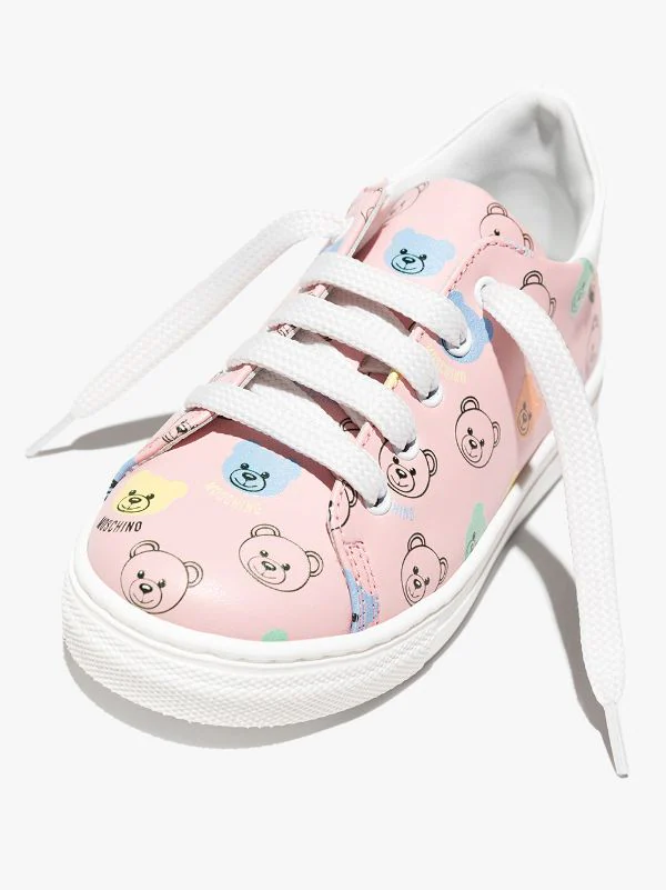 ( Nouvelle Collection ) Moschino Kids 1 Baskets En Cuir à Imprimé Teddy Bear Enfant 6 ( Nouvelle Collection ) Moschino Kids 1 Baskets En Cuir à Imprimé Teddy Bear Enfant – Image 4