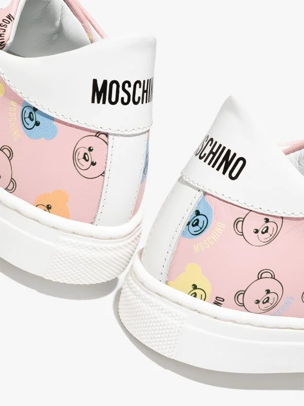 ( Nouvelle Collection ) Moschino Kids 1 Baskets En Cuir à Imprimé Teddy Bear Enfant 7 ( Nouvelle Collection ) Moschino Kids 1 Baskets En Cuir à Imprimé Teddy Bear Enfant – Image 5