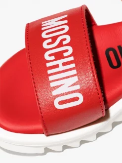 ( Nouvelle Collection ) Moschino Kids Sandales à Logo Imprimé 1 -Moschino Kids Soldes Boutique 17441129 39581015 600