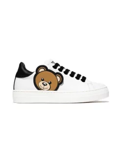 ( Nouvelle Collection ) Moschino Kids Baskets Teddy Bear En Cuir 1