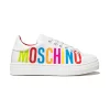 ( Nouvelle Collection ) Moschino Kids 1 Baskets En Cuir à Logo Imprimé Enfant