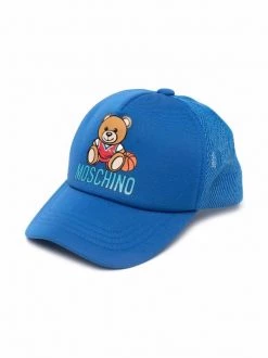 ( Nouvelle Collection ) Moschino Kids Casquette à Motif Teddy Bear 40457 BLUE