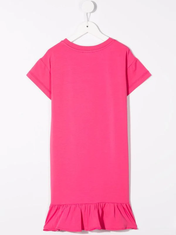 ( Nouvelle Collection ) Moschino Kids 50557 PINK Robe à Logo Imprimé Enfant 4 ( Nouvelle Collection ) Moschino Kids 50557 PINK Robe à Logo Imprimé Enfant – Image 2