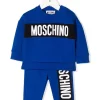 ( Nouvelle Collection ) Moschino Kids 40457 BLUE Survêtement à Logo Imprimé Enfant