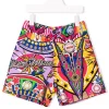 ( Nouvelle Collection ) Moschino Kids 83257 MULTICOLOR Short Imprimé à Taille élastiquée Enfant -Moschino Kids Soldes Boutique 17693318 37117823 600