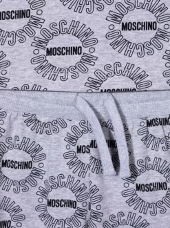 ( Nouvelle Collection ) Moschino Kids Short Teddy Bear à Logo Imprimé 83395 GREY -Moschino Kids Soldes Boutique 17693342 37138657 600