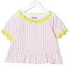 ( Nouvelle Collection ) Moschino Kids Blouse Rayée à Volants 84593 2 ( Nouvelle Collection ) Moschino Kids Blouse Rayée à Volants 84593 -Moschino Kids Soldes Boutique 17693346 37116362 600