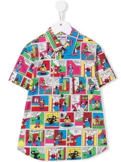( Nouvelle Collection ) Moschino Kids Chemise à Imprimé Graphique 83256 MULTICOLOR