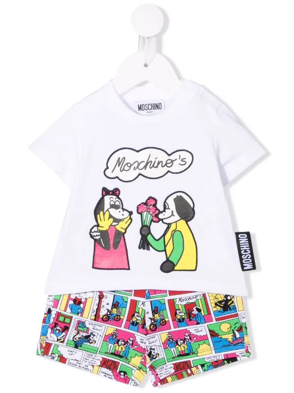 ( Nouvelle Collection ) Moschino Kids Ensemble Short T-shirt à Imprimé Graphique Enfant 3 ( Nouvelle Collection ) Moschino Kids Ensemble Short T-shirt à Imprimé Graphique Enfant