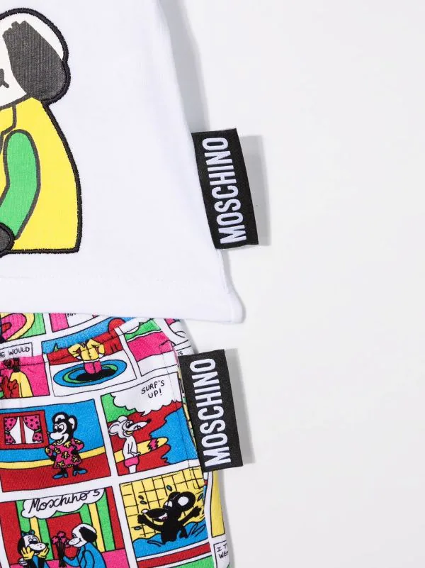 ( Nouvelle Collection ) Moschino Kids Ensemble Short T-shirt à Imprimé Graphique Enfant 5 ( Nouvelle Collection ) Moschino Kids Ensemble Short T-shirt à Imprimé Graphique Enfant – Image 3