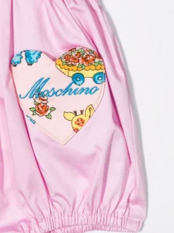 ( Nouvelle Collection ) Moschino Kids Ensemble Barboteuse-chapeau à Patch Cœur 50602 PINK -Moschino Kids Soldes Boutique 17693374 37151670 600