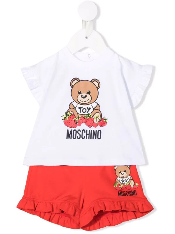( Nouvelle Collection ) Moschino Kids Ensemble Haut-short à Motif Teddy Bear 82298 3 ( Nouvelle Collection ) Moschino Kids Ensemble Haut-short à Motif Teddy Bear 82298