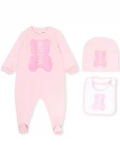 ( Nouvelle Collection ) Moschino Kids 50209 PINK Body à Logo Imprimé Enfant
