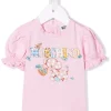 ( Nouvelle Collection ) Moschino Kids 50602 PINK T-shirt à Logo Imprimé Enfant -Moschino Kids Soldes Boutique 17693397 37117981 600