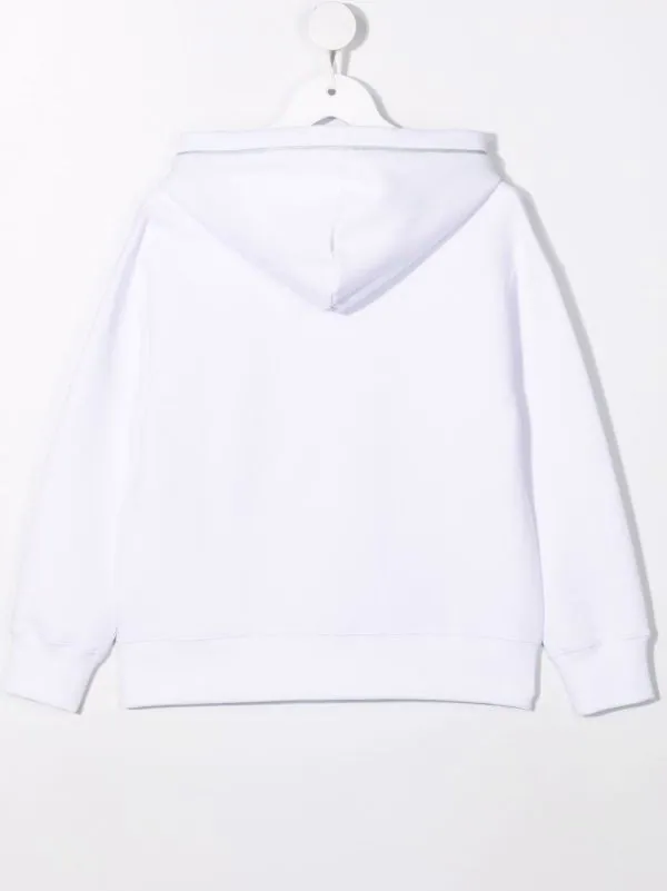 ( Nouvelle Collection ) Moschino Kids Hoodie Double Question Mark à Logo Imprimé 10101 WHITE 4 ( Nouvelle Collection ) Moschino Kids Hoodie Double Question Mark à Logo Imprimé 10101 WHITE – Image 2