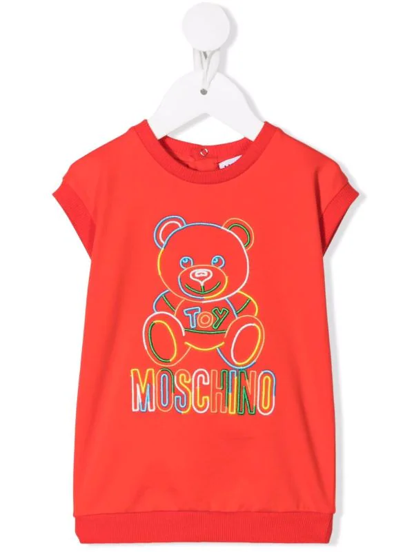 ( Nouvelle Collection ) Moschino Kids 50109 RED Robe-pull à Motif Teddy Bear Enfant 3 ( Nouvelle Collection ) Moschino Kids 50109 RED Robe-pull à Motif Teddy Bear Enfant