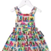 ( Nouvelle Collection ) Moschino Kids Robe évasée à Imprimé Graphique 83256 MULTICOLOR -Moschino Kids Soldes Boutique 17693419 37105684 600