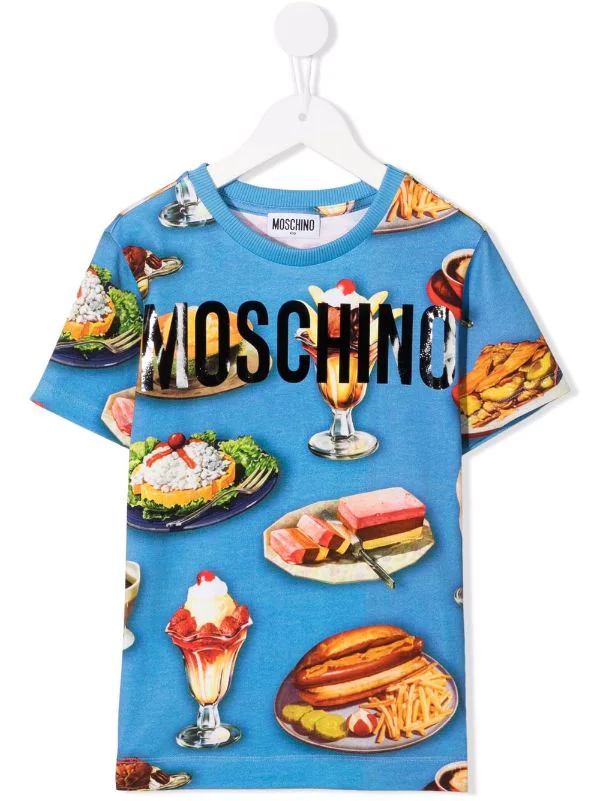 ( Nouvelle Collection ) Moschino Kids 82737 BLUE T-shirt à Logo Imprimé Enfant 3 ( Nouvelle Collection ) Moschino Kids 82737 BLUE T-shirt à Logo Imprimé Enfant