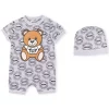 ( Nouvelle Collection ) Moschino Kids 83395 GREY LOGO CIRCLE Trousseau De Naissance à Logo Enfant -Moschino Kids Soldes Boutique 17694273 37112687 600