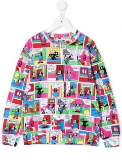 ( Nouvelle Collection ) Moschino Kids Sweat à Imprimé Graphique 83256 MULTICOLOR