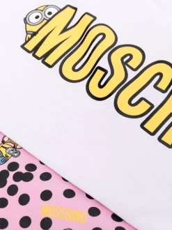 ( Nouvelle Collection ) Moschino Kids 84584 PINK Sac à Dos Minion à Logo Imprimé Enfant -Moschino Kids Soldes Boutique 17694288 37094571 600