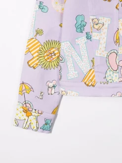 ( Nouvelle Collection ) Moschino Kids Veste En Jean à Logo Imprimé 83263 PURPLE -Moschino Kids Soldes Boutique 17694303 37092752 600