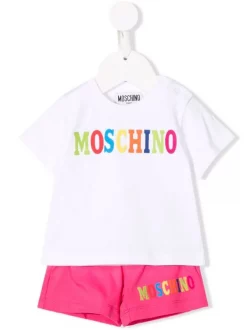 ( Nouvelle Collection ) Moschino Kids Ensemble Haut-short à Logo Imprimé Enfant