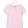 ( Nouvelle Collection ) Moschino Kids 50602 PINK T-shirt à Logo Imprimé Enfant -Moschino Kids Soldes Boutique 17694307 37104981 600