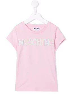 ( Nouvelle Collection ) Moschino Kids 50602 PINK T-shirt à Logo Imprimé Enfant