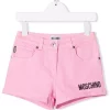 ( Nouvelle Collection ) Moschino Kids 50206 PINK Short à Logo Imprimé Enfant -Moschino Kids Soldes Boutique 17695123 37090782 600