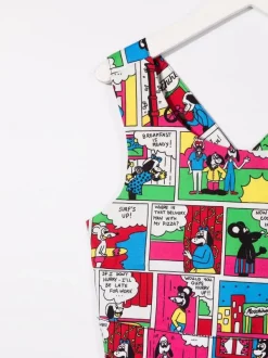 ( Nouvelle Collection ) Moschino Kids 83256 MULTICOLOR COMICS Robe Courte à Imprimé Graphique Enfant -Moschino Kids Soldes Boutique 17695133 37093866 600