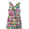 ( Nouvelle Collection ) Moschino Kids 83256 MULTICOLOR COMICS Robe Courte à Imprimé Graphique Enfant