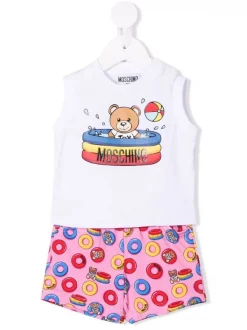 ( Nouvelle Collection ) Moschino Kids Grenouillère à Motif Teddy Bear 82801