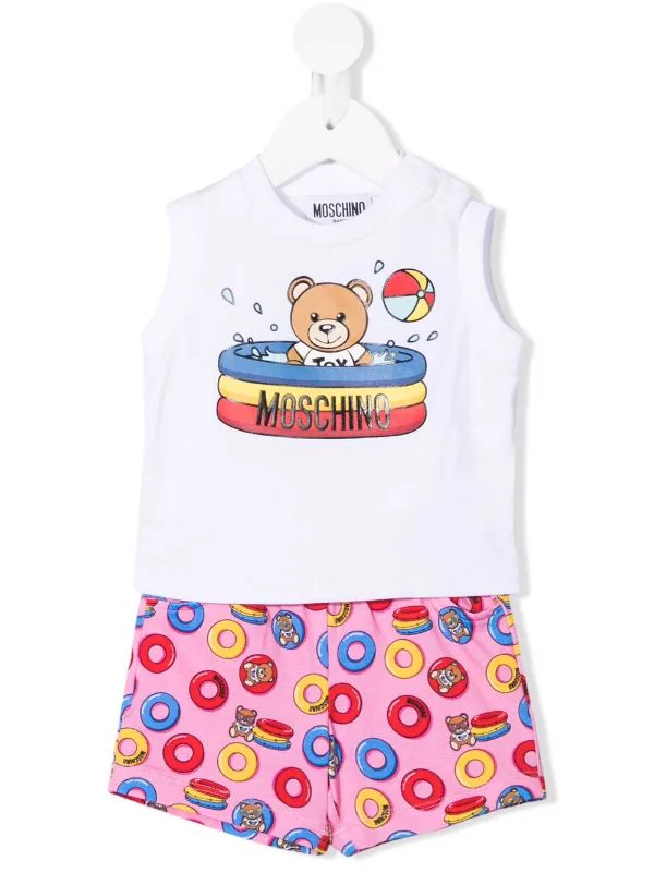 ( Nouvelle Collection ) Moschino Kids Grenouillère à Motif Teddy Bear 82801 3 ( Nouvelle Collection ) Moschino Kids Grenouillère à Motif Teddy Bear 82801