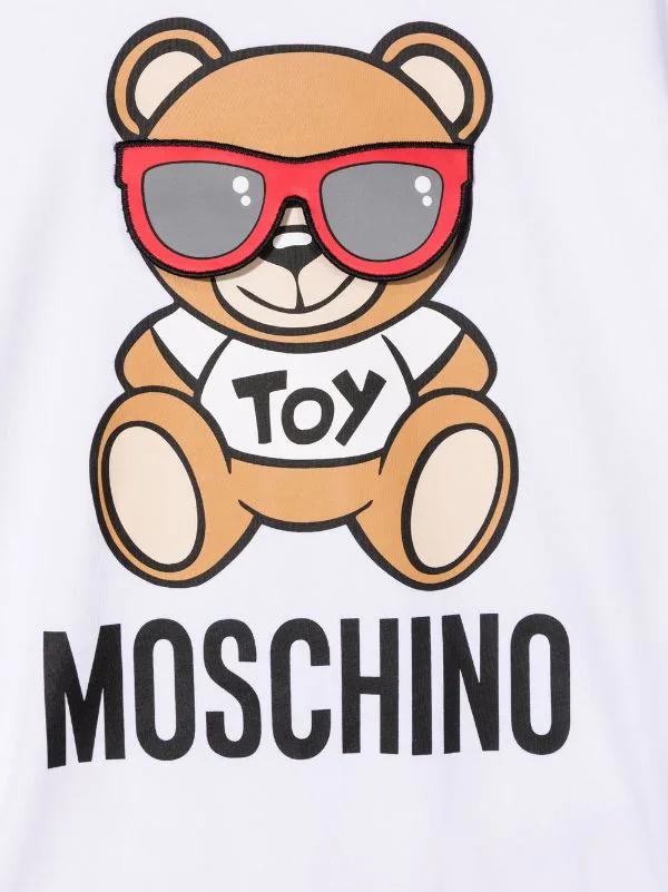 ( Nouvelle Collection ) Moschino Kids Hoodie à Logo Imprimé 10101 WHITE 5 ( Nouvelle Collection ) Moschino Kids Hoodie à Logo Imprimé 10101 WHITE – Image 3