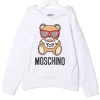 ( Nouvelle Collection ) Moschino Kids Hoodie à Logo Imprimé 10101 WHITE 2 ( Nouvelle Collection ) Moschino Kids Hoodie à Logo Imprimé 10101 WHITE -Moschino Kids Soldes Boutique 17695156 37112488 600