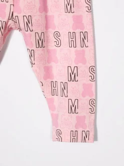 ( Nouvelle Collection ) Moschino Kids Legging à Logo Imprimé 82789 PINK -Moschino Kids Soldes Boutique 17695158 37111759 600
