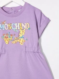 ( Nouvelle Collection ) Moschino Kids Robe à Logo Imprimé 50358 -Moschino Kids Soldes Boutique 17695159 37113357 600