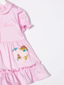 ( Nouvelle Collection ) Moschino Kids Robe à Logo Brodé Enfant -Moschino Kids Soldes Boutique 17695165 37107336 600